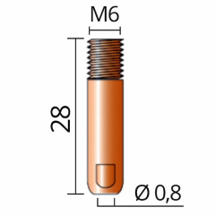 TRAFIMET Kontaktná špička M6/28 Ø 0,8mm