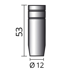 Rozmery zahnutej plynovej hubice Ø 12 / 53mm od značky SOLUTION