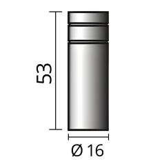 Rozmery valcovej plynovej hubice Ø 16 / 53mm od značky SOLUTION