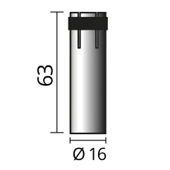 Rozmery valcovej plynovej hubice Ø 17 / 63mm od značky SOLUTION
