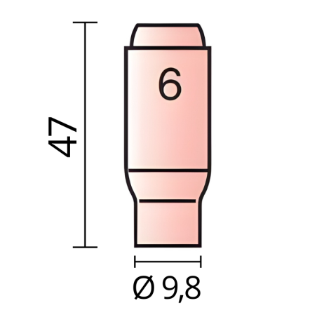 Keramická hubica Ø 9,8 pre horáky TIG 17/18/26
