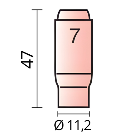 Keramická hubica Ø 11,2 pre horáky TIG 17/18/26